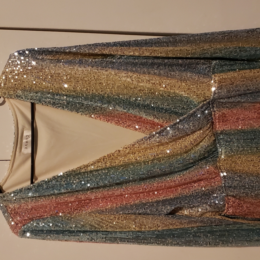 Plus Size Sequin Pastel Dress